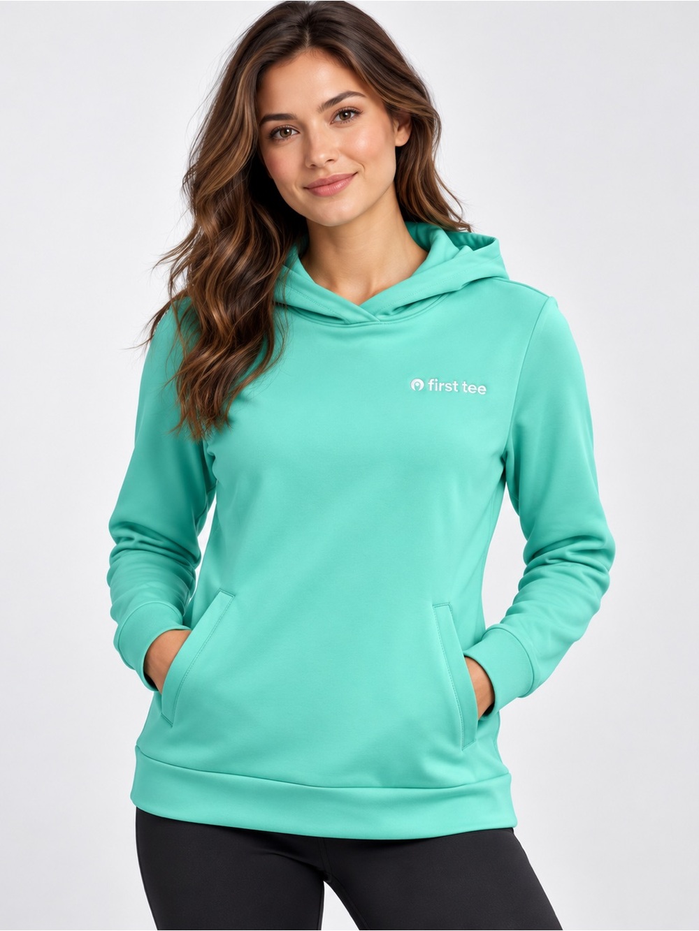 First Tee Women's Teal Performance Hoodie